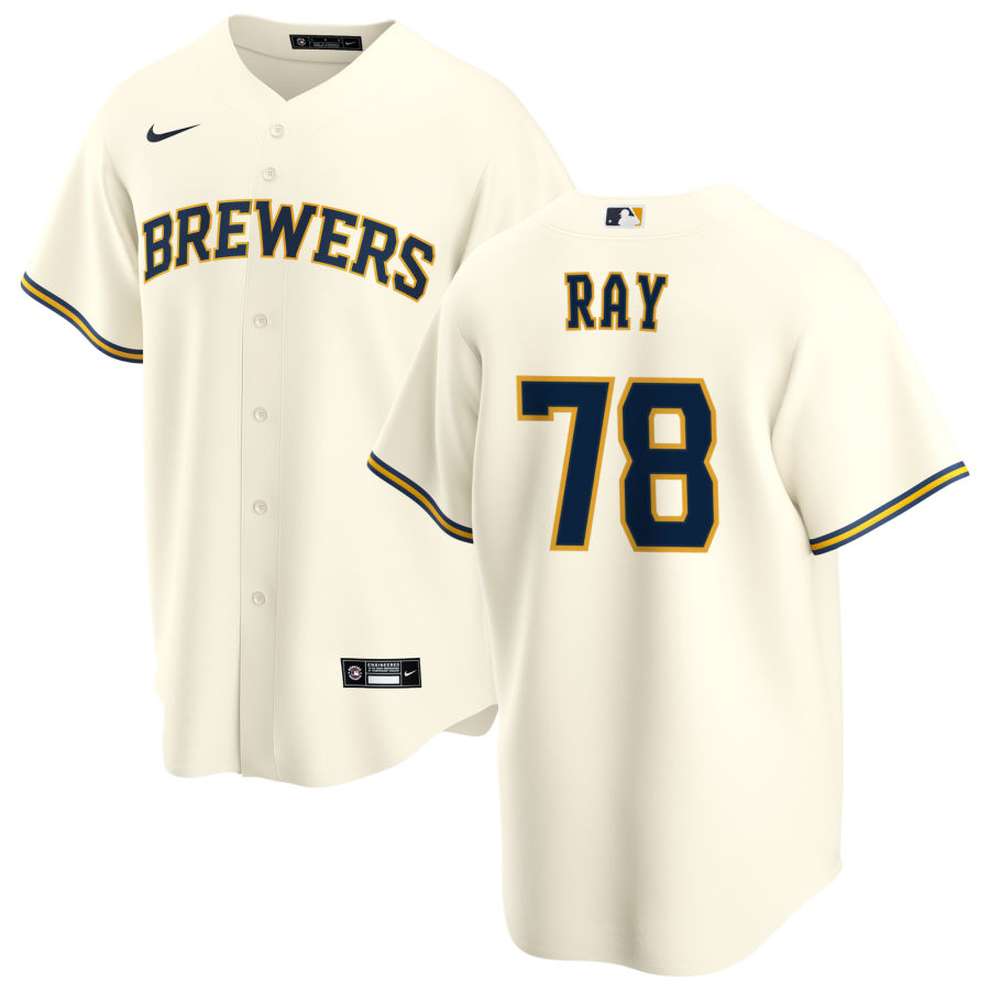 Nike Men #78 Corey Ray Milwaukee Brewers Baseball Jerseys Sale-Cream